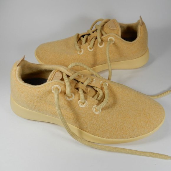 ALLBIRDS Wool Runner Sneakers Size 7 Lux Beige Yellow Merino Wool $110 - Picture 11 of 14